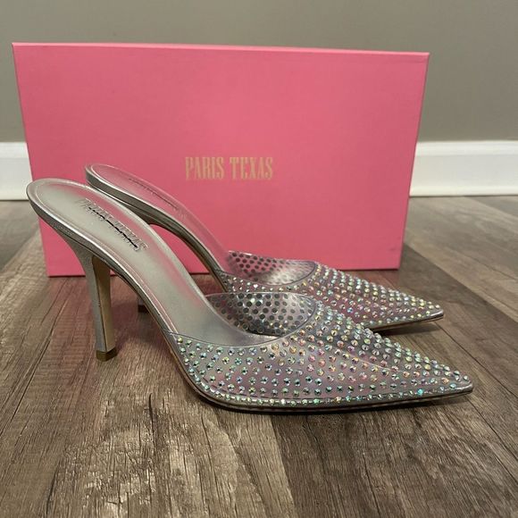 Paris Texas
Hollywood Embellished PVC Mules - Picture 9 of 12